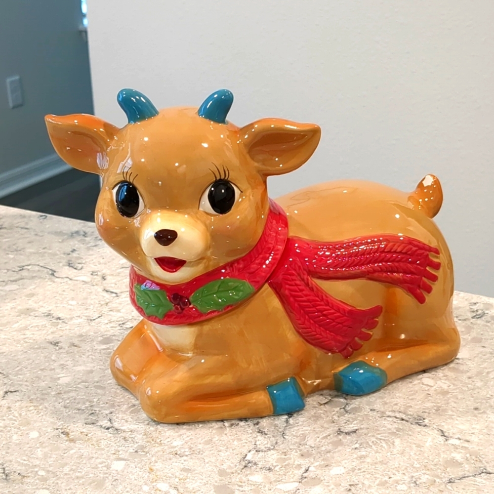 SOLD. Reindeer Cookie Jar